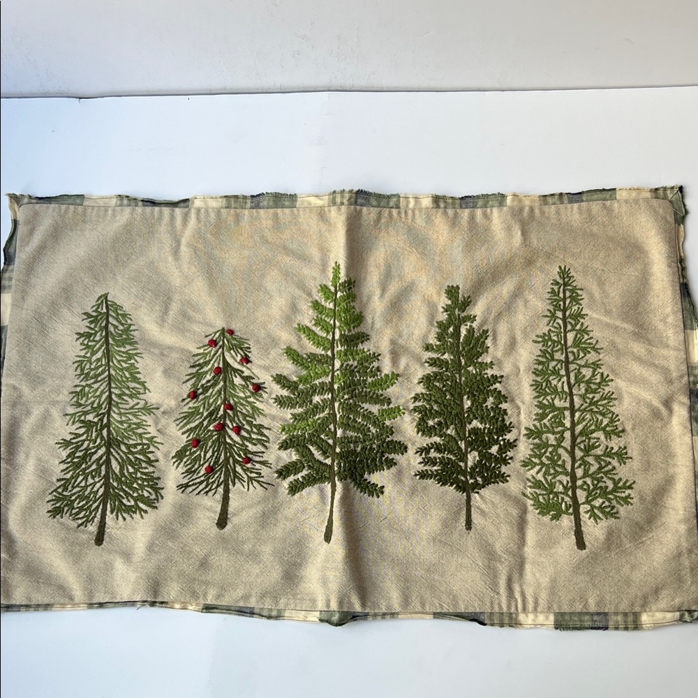 POTTERY BARN Winter Holiday Tree Lumbar Accent Throw Pillow Cover ONLY 26x16